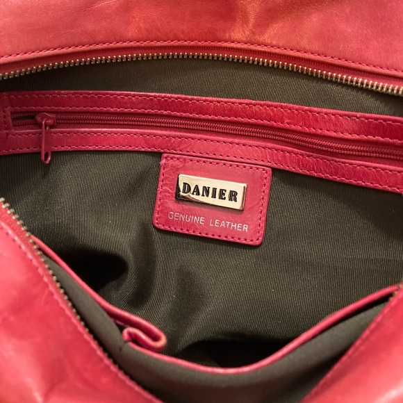 Pink leather handbag - Picture 3 of 4